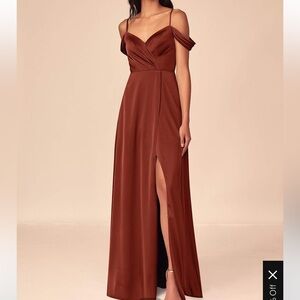 Azazie Terracotta Ocean stretch satin bridesmaid dress 6